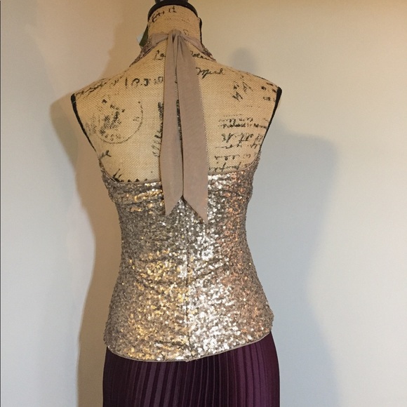 Like New Be-Be Rose Gold Sequin Top - Picture 2 of 11